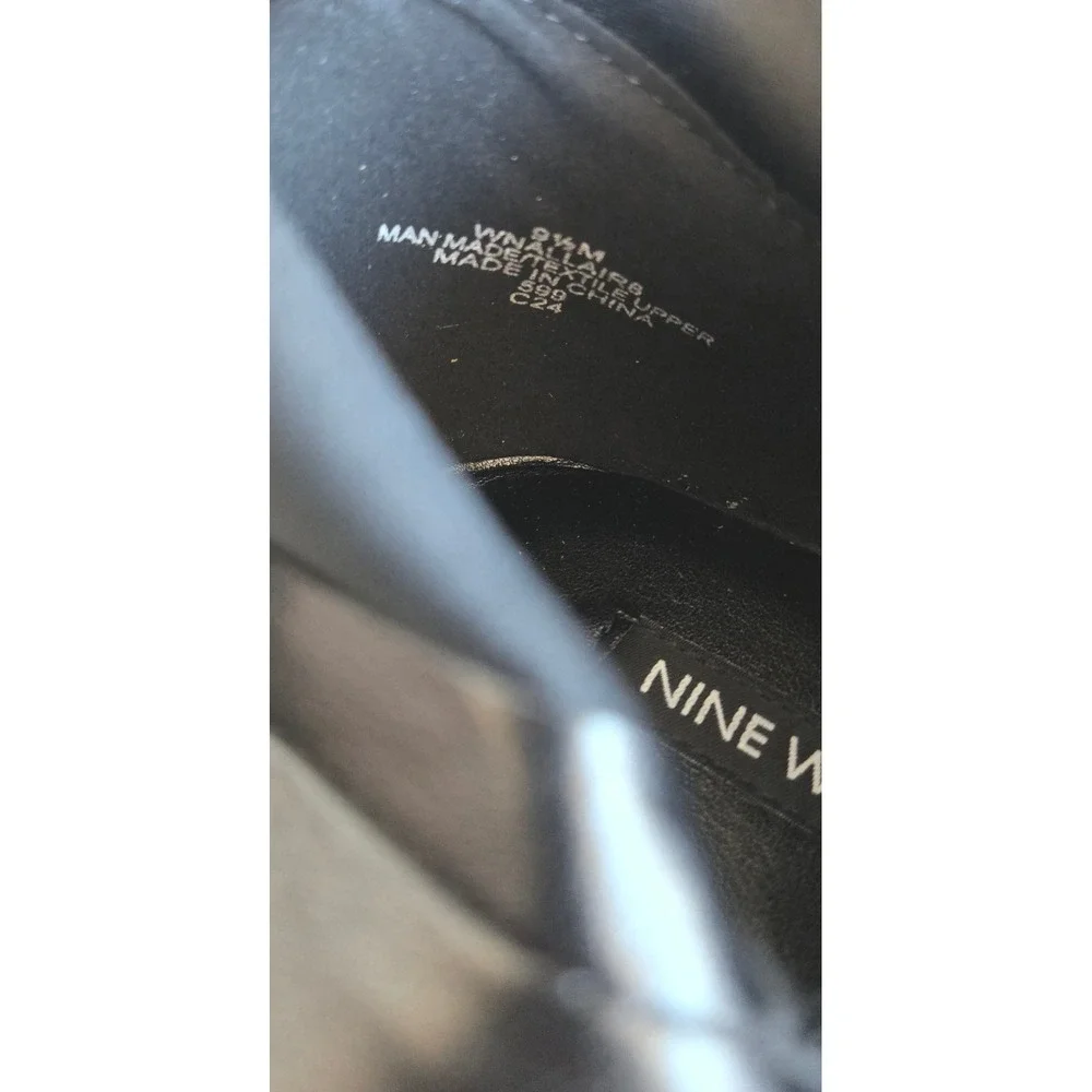 Nine‎ West Allair Over the Knee Boots Black Mixed Media Flat Heel 9.5M WNALLAIR8